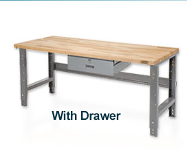 60 X 30 Maple Square Edge Work Bench- Adjustable Height