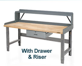60 X 30 Maple Square Edge Work Bench- Adjustable Height